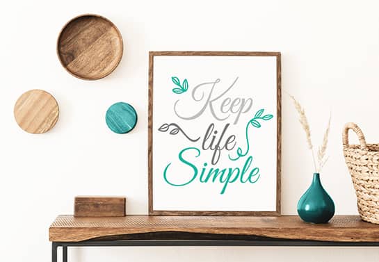 wood sign idea with a simple design pattern and the phrase Keel Life Simple