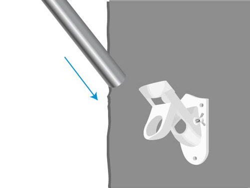 instructions for installing flag pole onto wall bracket 