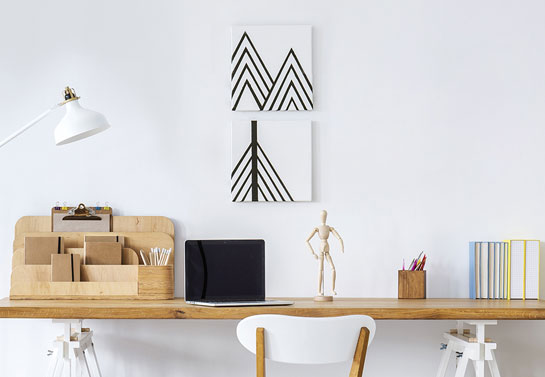 black and white small home office mini canvas prints decor idea 
