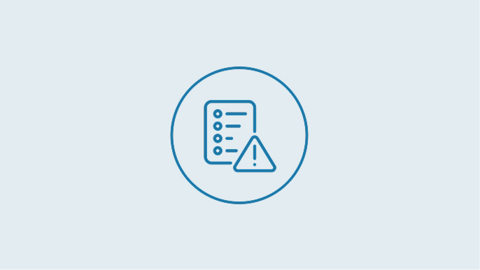 An image of a list with a warning triangle set next to it.