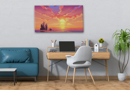 sunset canvas decor for modernizing home office