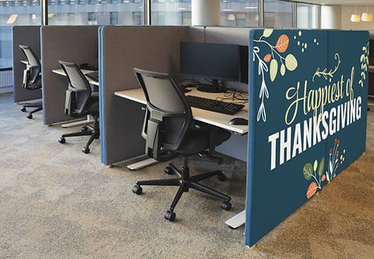 large decorative Happy Thanksgiving sign for the office cubicle