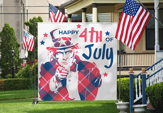 Uncle Sam 4th of July booth idea placed outdoors