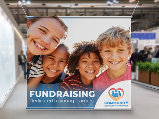 Vinyl banner for fundraising and charity events