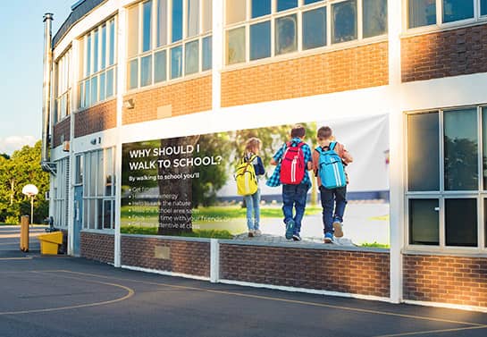 large walk to school banner idea