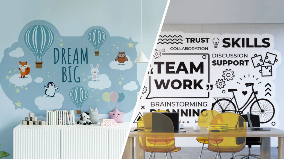 colorful wall art decals for home and office