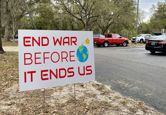 protest  yard sign idea for ending war