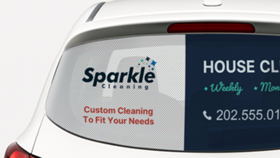 Cleaning Service Perforated Car Window Decal