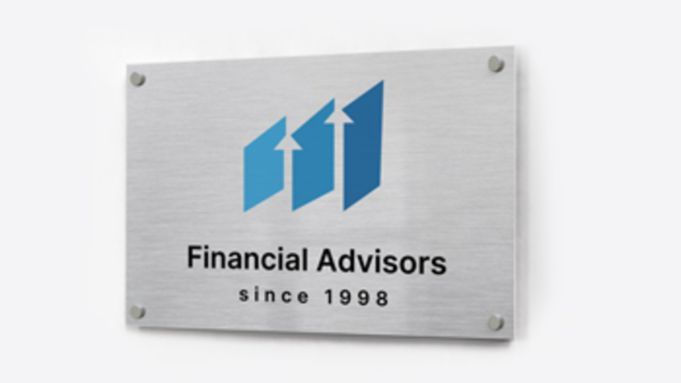 Financial Company Brushed Aluminum Sign