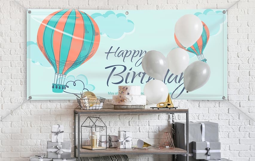 Simple Birthday Card Banners, Happy Birthday, Cute and Simple Custom 