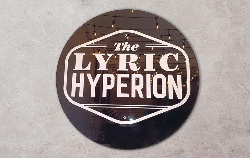 Custom black acrylic round sign