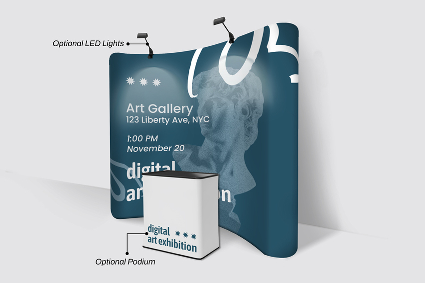 Art Gallery Curved Tension Fabric Display