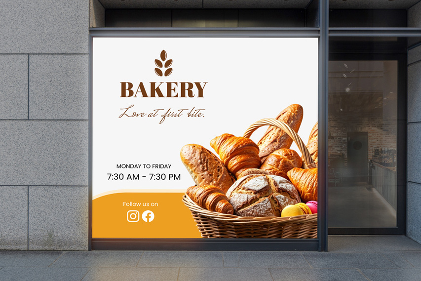 Backlit Decal Advertising Bakery