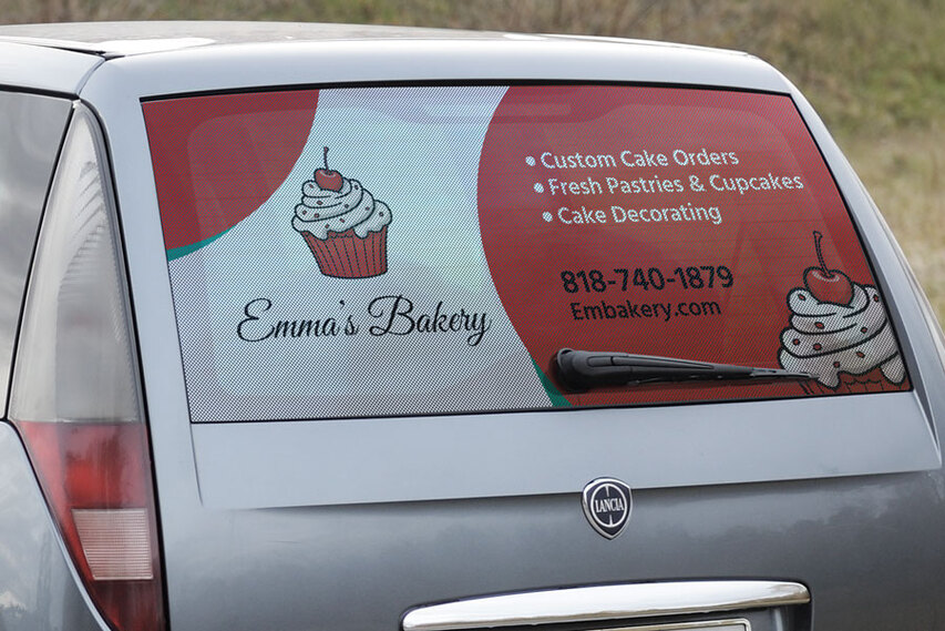 Bakery Perforated Car Window Decal