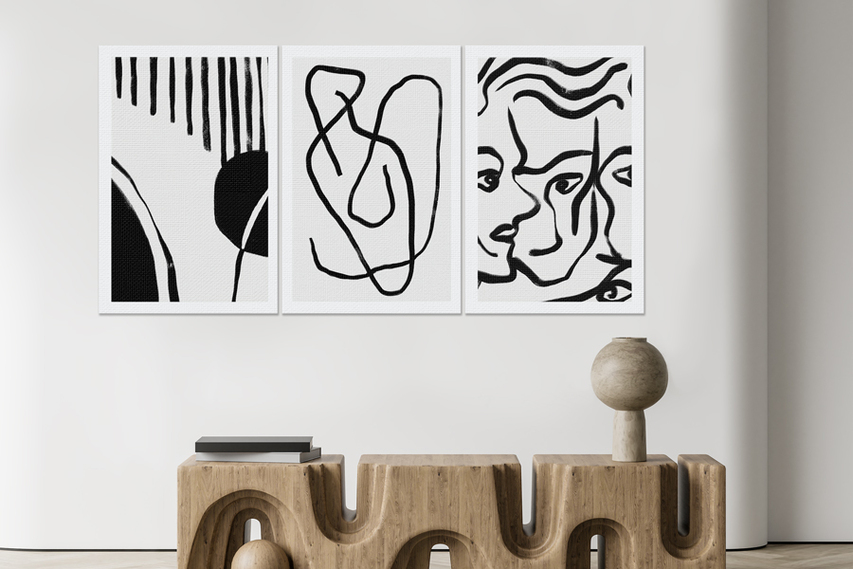 Black And White Split Canvas Print