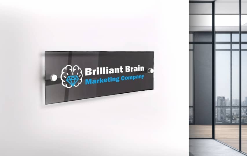 Black transparent acrylic name plate