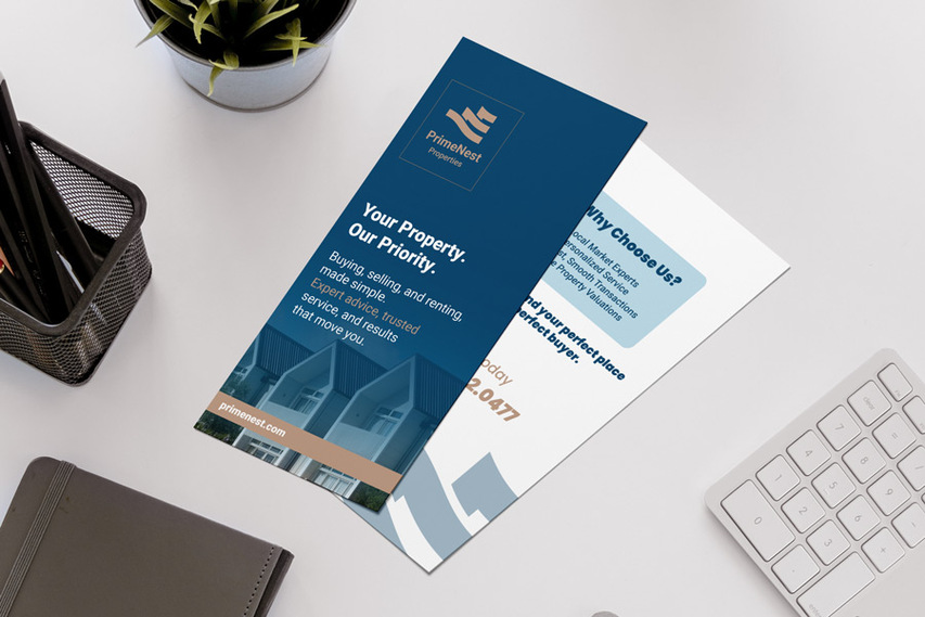 Blue Real Estate Promotional Rack Cards