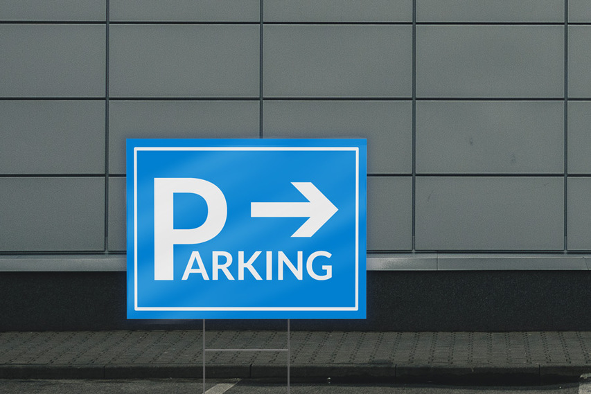 Blue Reflective Coroplast Sign For Parking