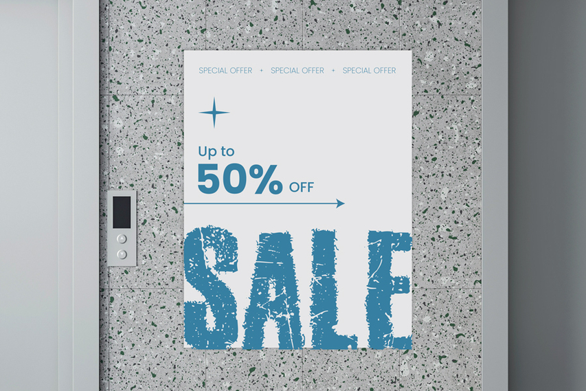Blue Sale Styrene Poster Printing