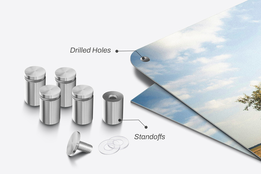 Brushed Aluminum Signs Mounting Accessories