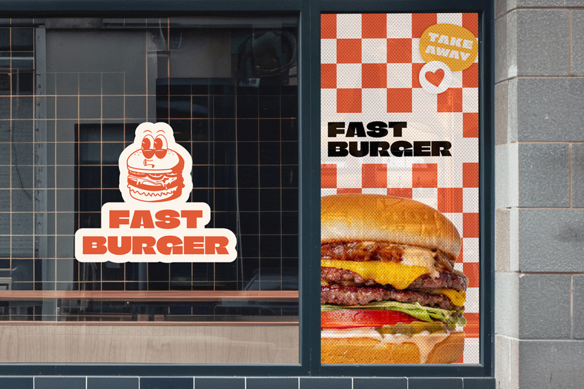 Burger Joint Branding Window Decal