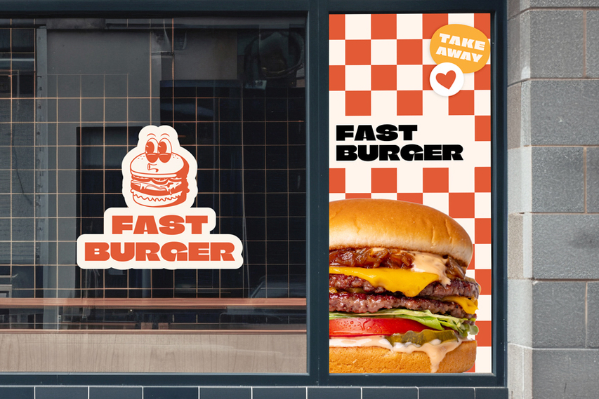 Burger Takeaway Opaque Window Decal