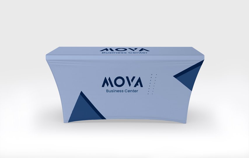 Business event stretch table cover
