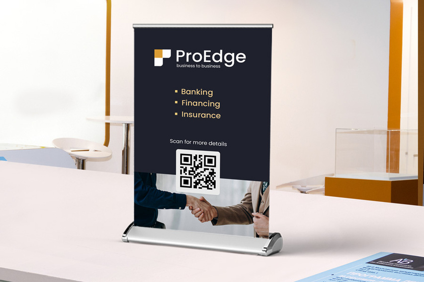 Business Qr Tabletop Retractable Banners