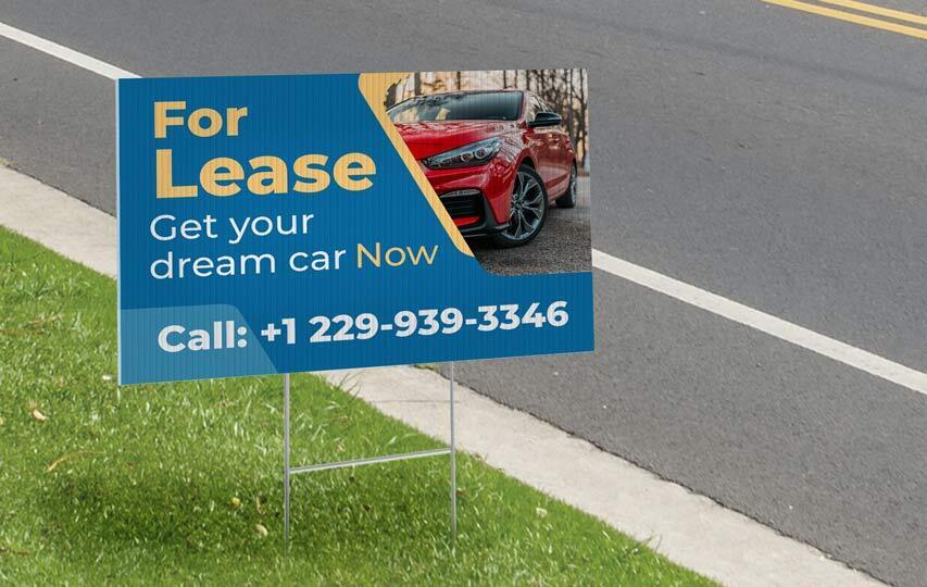 Car leasing sign