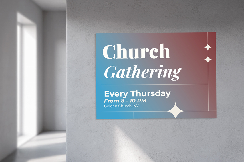 Church Gathering Styrene Poster Printing