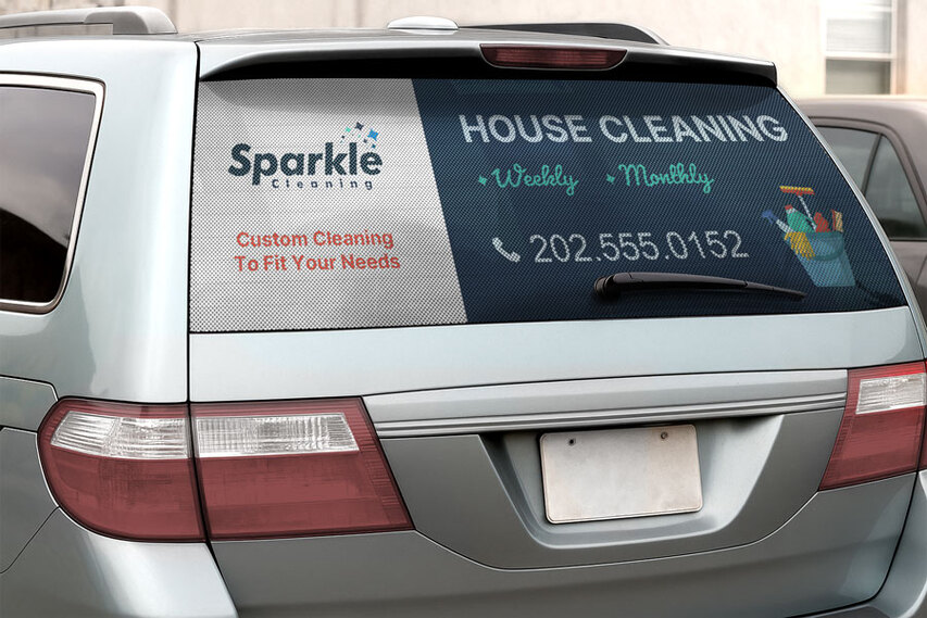 Cleaning Service Rear Windshield Decal
