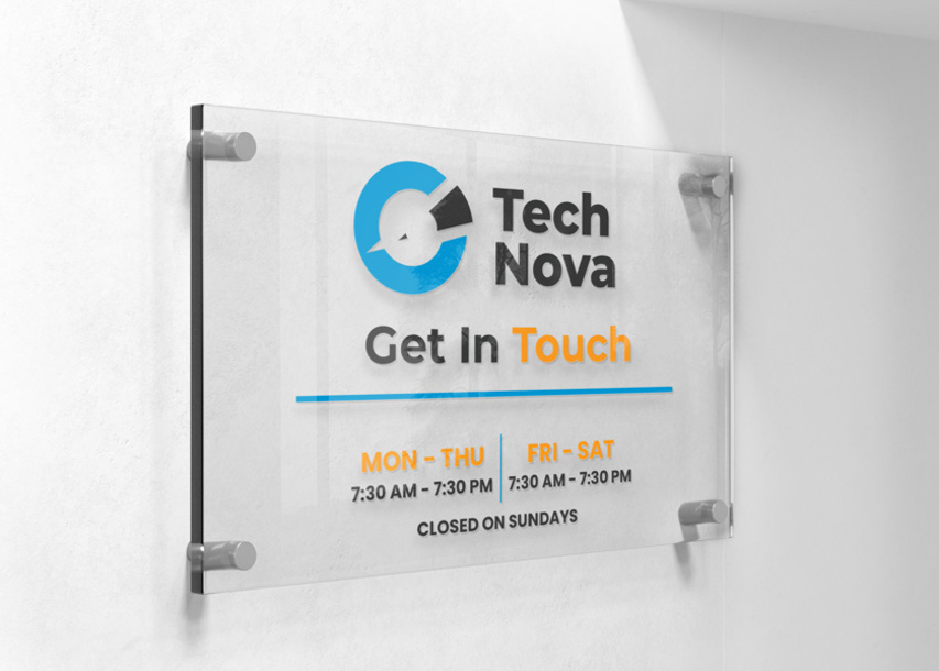 Clear Business Acrylic Signs With Standoffs