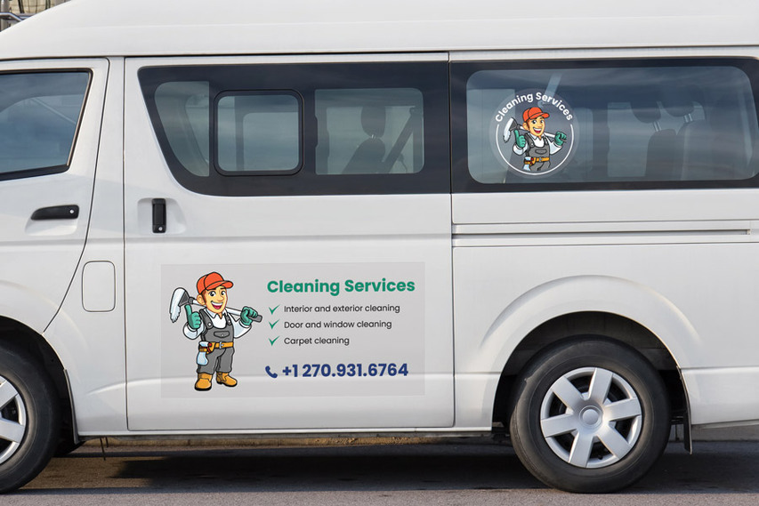 Clear Car Decal For Cleaning Services