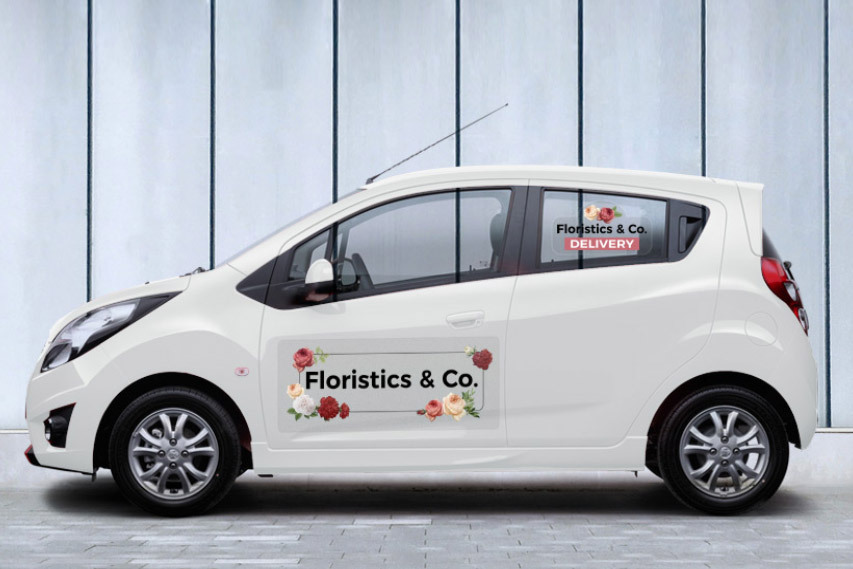 Clear Car Decal For Flower Shop