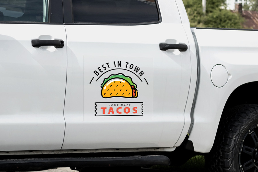Clear Car Decal For Tacos Branding
