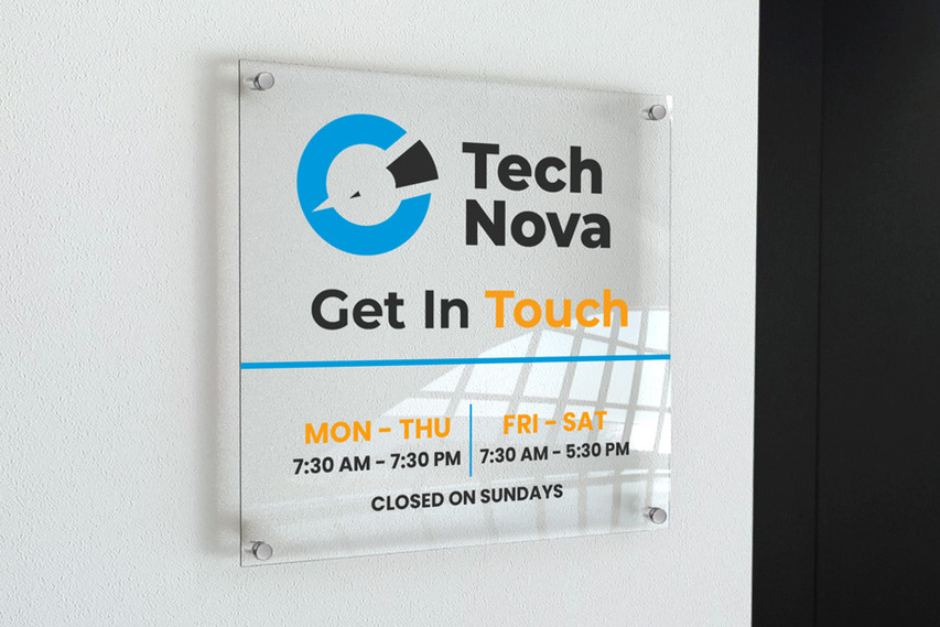 Clear Wall Mounted Acrylic Business Sign