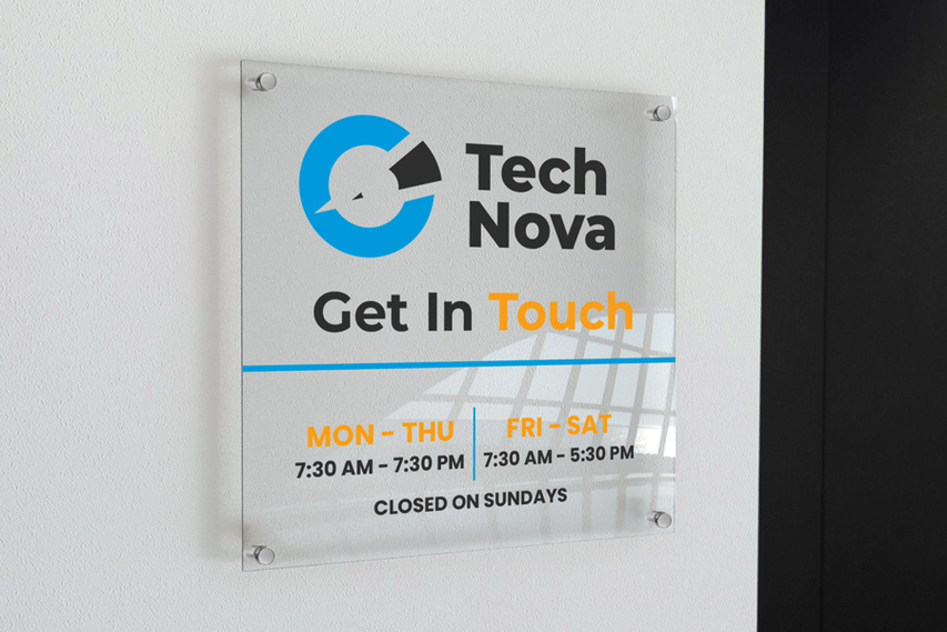 Clear Wall Mounted Acrylic Sign