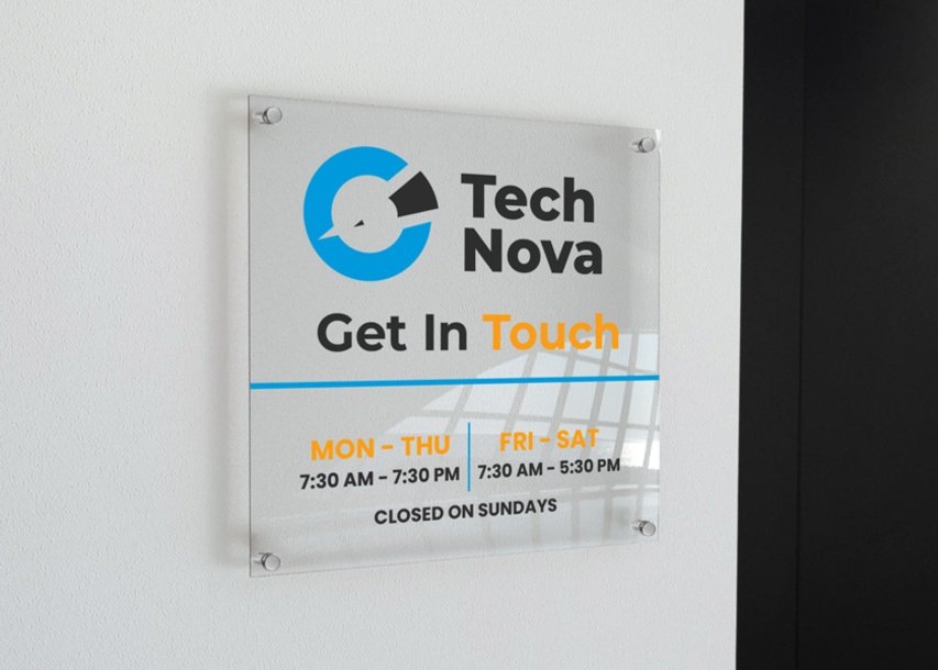 Clear Wall Mounted Business Acrylic Signs