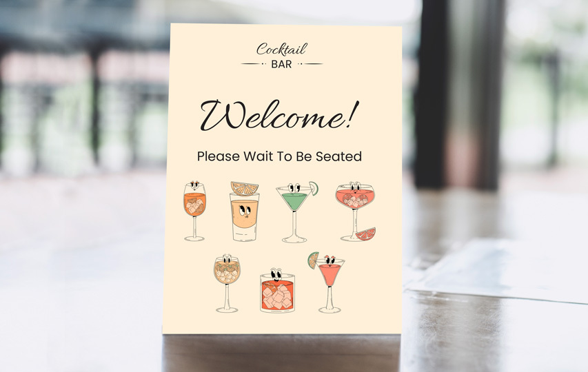Cocktail Bar Pedestal Sign