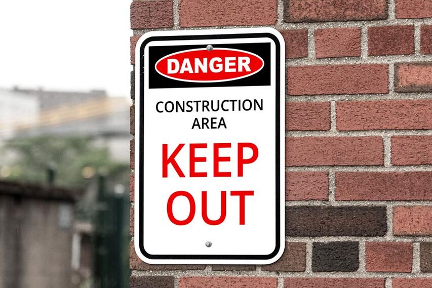 Construction Zone Cautionary Metal Sign