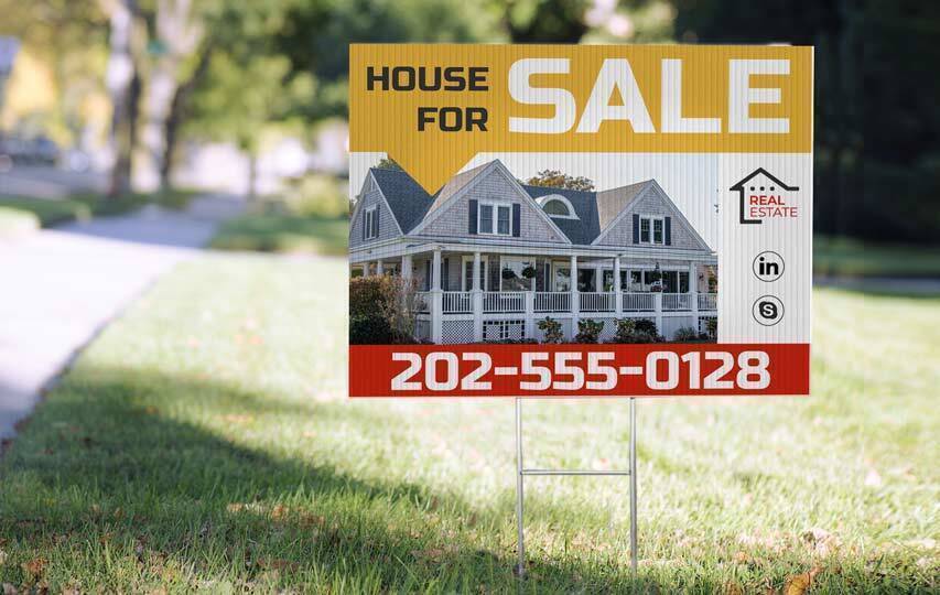 REAL ESTATE SUPPLIES HOME FOR SALE SIGN