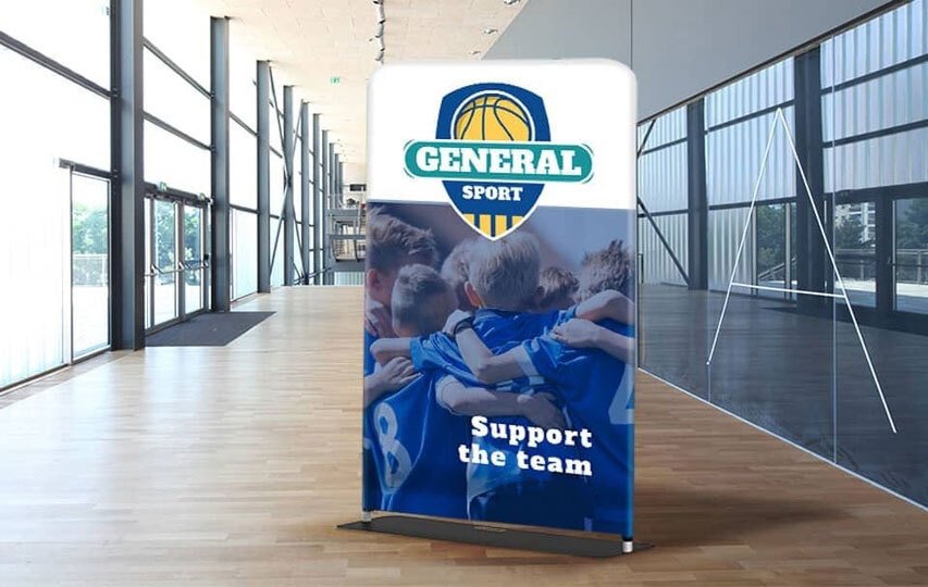 Custom tension fabric banner stands