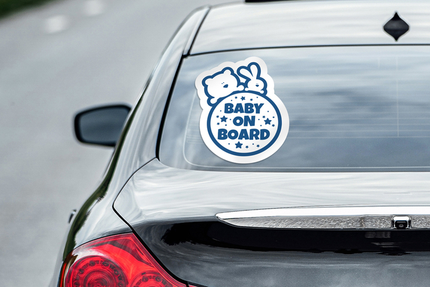 Cute Baby Themed Opaque Decal On Car