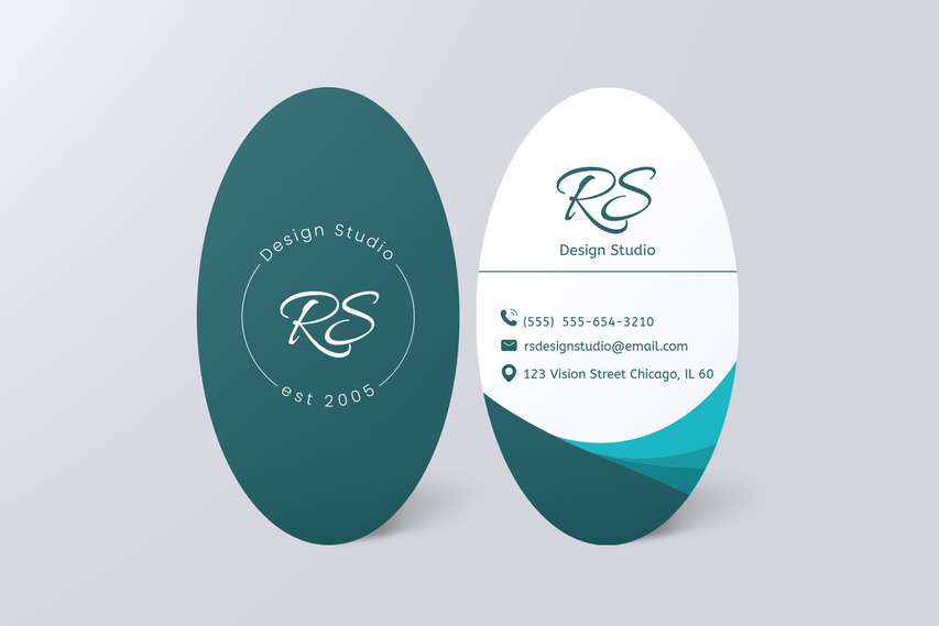 Designer Oval Shaped Business Cards