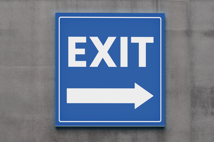 Directional Exit Reflective Aluminum Sign