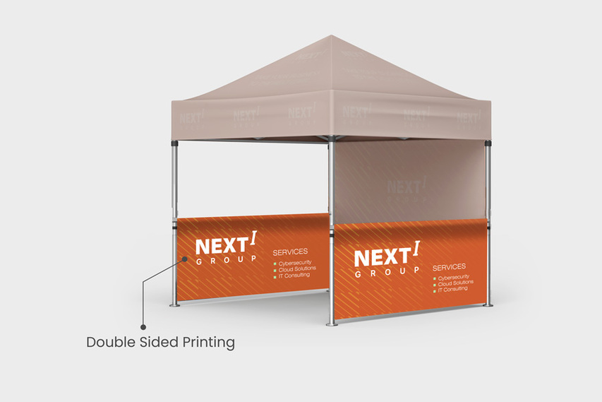 Double Sided Printing of Tent Half Wall Banners
