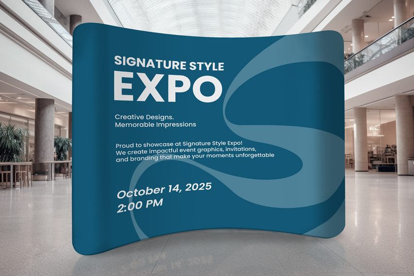 Expo Branding Curved Tension Fabric Display