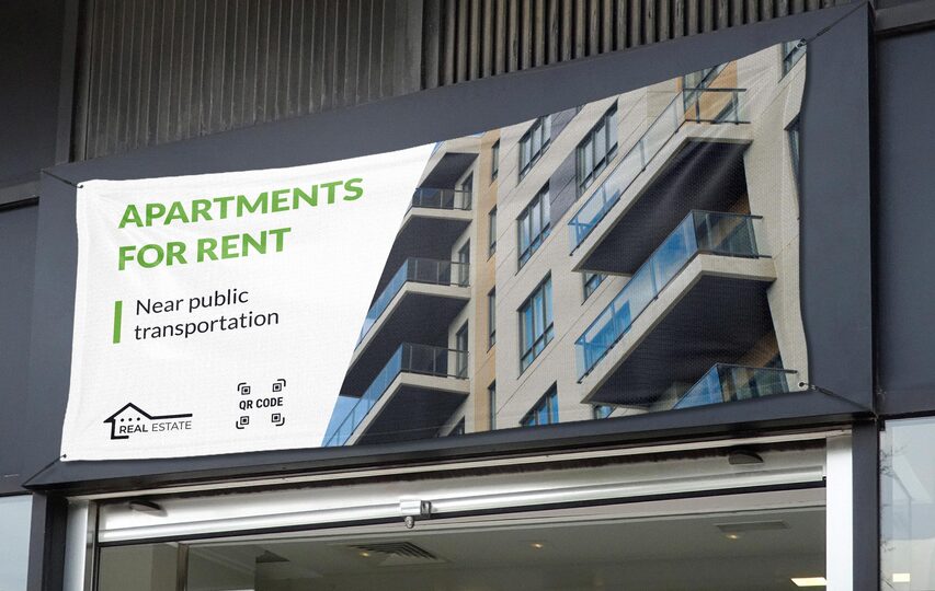 Fabric banner for rental business