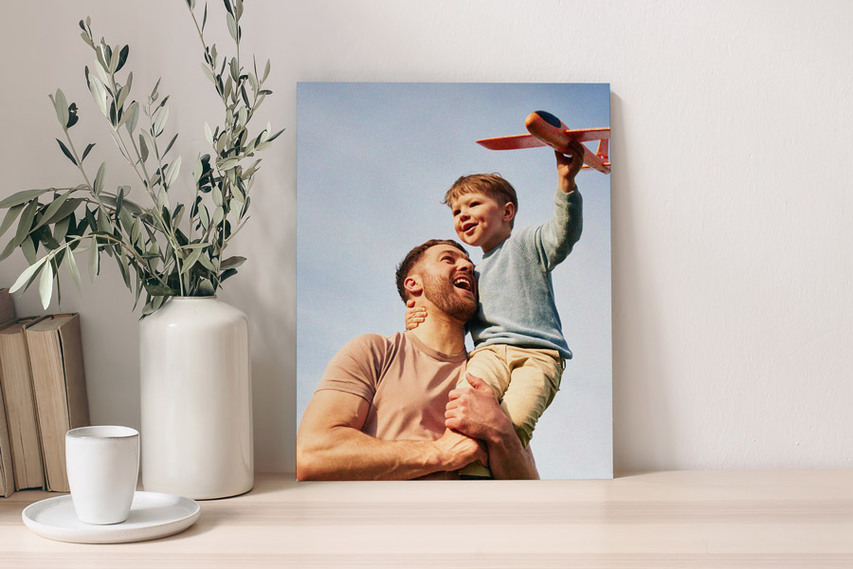 Father and Son Foam Board Print