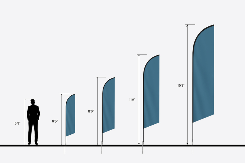 Feather Flag Size Comparison